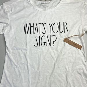 RAE DUNN off white t-shirt size small